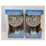 2 O2Cool 4in clip fans 2 O2Cool 4in clip fans