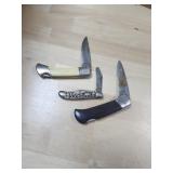 2 Sabre and 1 Imperial pocket knives 2 Sabre and 1 Imperial pocket knives