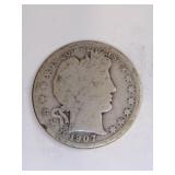 1907 Barber half dollar 1907 Barber half dollar
