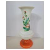 Hand painted vase- very small chip on top edge Hand painted vase- very small chip on top edge