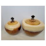 2 Fire pots hand glazed 7x6in 2 Fire pots hand glazed 7x6in