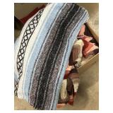 Burlap throw poncho and crocheted afghan poncho Burlap throw poncho and crocheted afghan poncho