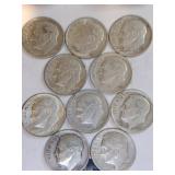 10 silver dimes mixed yrs 10 silver dimes mixed yrs