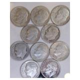10 silver dimes mixed yrs 10 silver dimes mixed yrs