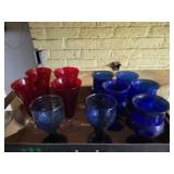 Cobalt blue & ruby goblets Cobalt blue & ruby goblets