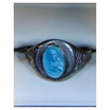 blue stone ring Mark Sterling( 2.3g) blue stone ring Mark Sterling( 2.3g)