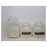 3pc glass cannister set 10in 3pc glass cannister set 10in