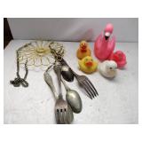 Spoon wind charms and rubber duckies Spoon wind charms and rubber duckies