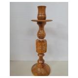 Carved wood candleholder 11in Carved wood candleholder 11in