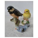 Ceramic birds 1985 Canary by Andrea, Chickadee Ceramic birds 1985 Canary by Andrea, Chickadee
