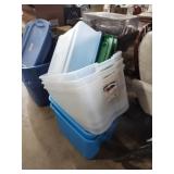 Lot of 6 totes and lids Lot of 6 totes and lids