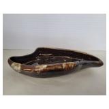Mid Century Brown Drip Glaze Art Pottery  Dish Mid Century Brown Drip Glaze Art Pottery  Dish