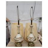 2 vintage lamps brass base 36in 2 vintage lamps brass base 36in