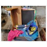 Kids baseball mitt,  beer can bank, windchimes, Kids baseball mitt,  beer can bank, windchimes,