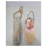 Coin purse & beaded flapper wristlet purse 6in Coin purse & beaded flapper wristlet purse 6in
