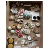 Vintage earrings, some handmade, beaded, floral, Vintage earrings, some handmade, beaded, floral,