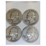 1948,1949,1949,1950 silver quarters 1948,1949,1949,1950 silver quarters