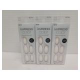 3 impress color white press on manicure 3 impress color white press on manicure