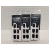 3 impress color black press on manicure nails 3 impress color black press on manicure nails
