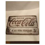 12 in x 18 in wood Coca-Cola sign 12 in x 18 in wood Coca-Cola sign