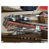 Hand tools pipe wrench, drill bits Hand tools pipe wrench, drill bits