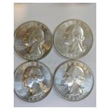 (4) 1961 silver quarters (4) 1961 silver quarters