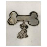 Bone and dog brooch marked Mexican Disney 925 Bone and dog brooch marked Mexican Disney 925