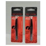 2 Revlon stainless steel tweezers 2 Revlon stainless steel tweezers