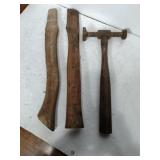 2 wooden handle vintage hammer 2 wooden handle vintage hammer