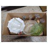 Glass vases, dishes Glass vases, dishes