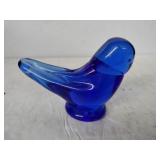Art glass Ron Ray cobalt blue bird 4x3 signed Art glass Ron Ray cobalt blue bird 4x3 signed
