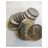 (15) Kennedy half dollars mixed yrs (15) Kennedy half dollars mixed yrs
