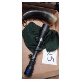 Powder horn and Simmons model 2101 scope Powder horn and Simmons model 2101 scope
