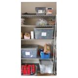 5 shelf heavy duty rolling shelf with contents