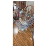 Art glass pedestal bowl 8in tall 8in diameter