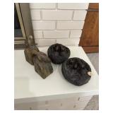 Ceramic pottery book ends and home decor