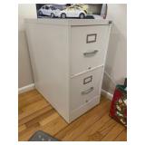 White 2 drawer metal filing cabinet, nice