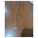 18' Silver Necklace with Butterfly Pendant marked