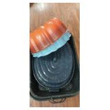 Enamelware roasting pans and cake pans