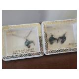 Paua Shell Sterling necklace and earrings