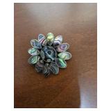 Alpaca Silver and mother of pearl Brooch