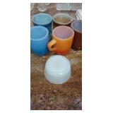 Assortment of Fire King coffee mugs