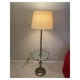MCM side table brass and glass floor lamp