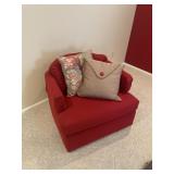 Upholstered swivel arm chair. Very nice
