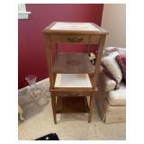 Pair of MCM style ceramic top end tables