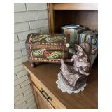 Spoon carved wooden box and decor