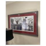 Framed and matted 42x27 inches cat print