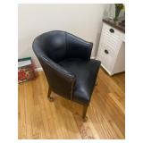 MCM leather office chair on rollers