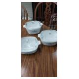 Set of 3 corningware casserole dishes 1qt-1ï¿½qt
