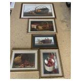 Framed and matted fruit subject art prints
